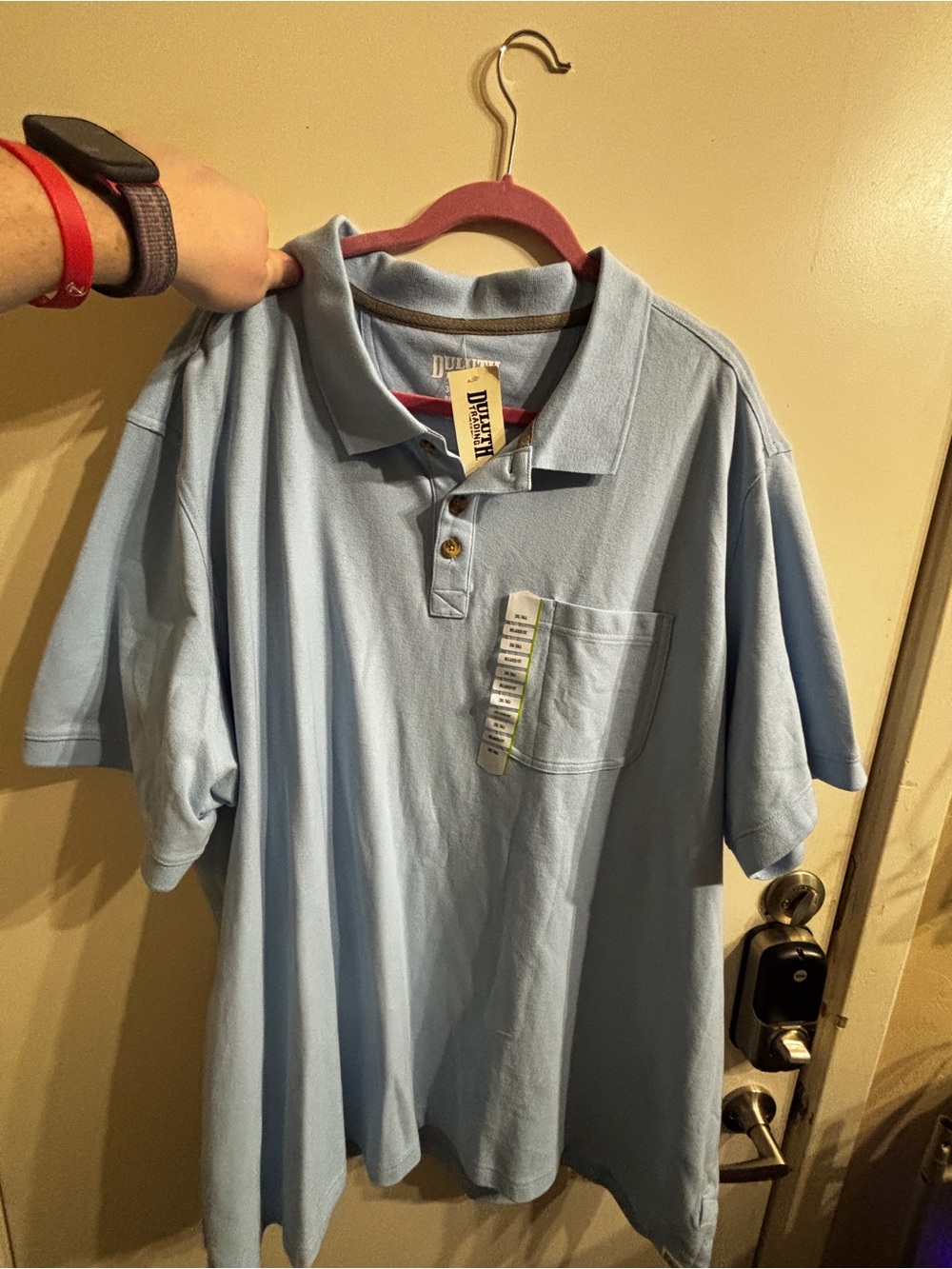 Duluth Trading Co No Polo Shirt Short Sleeve with Pocket Baby Blue 3XLT New